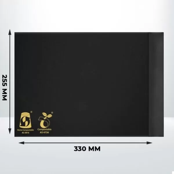 100pcs 310mm x 405mm Black Compostable Mailer