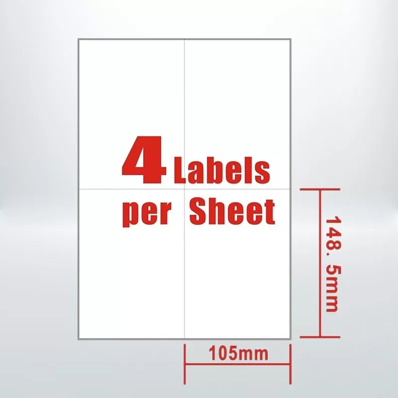 100pcs A4 4UP Address Labels Stickers Self Adhesive