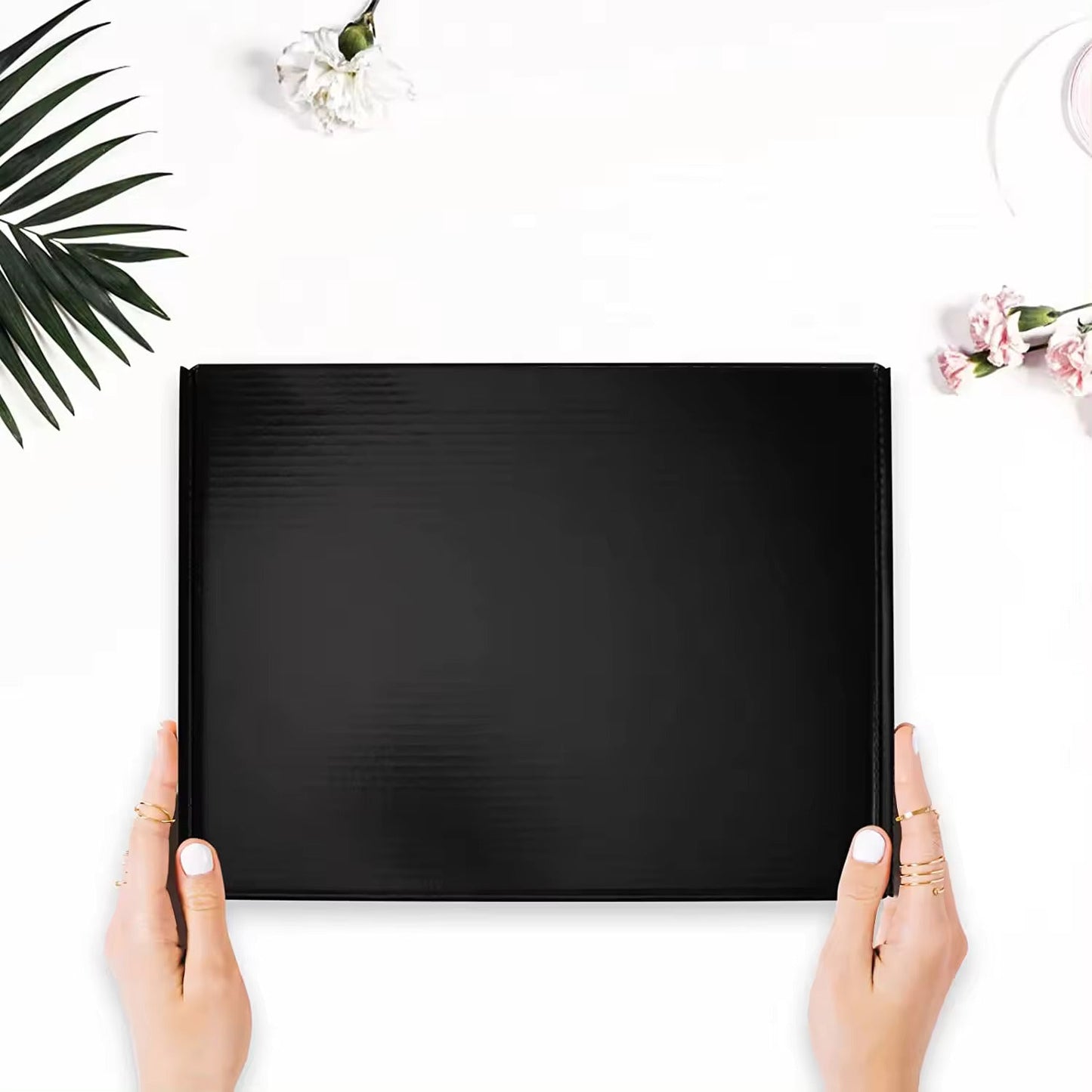 100pcs 220 x 160 x 77mm Black Mailing Box Diecut