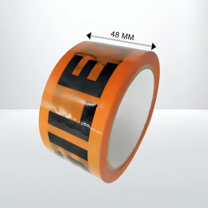 72 Rolls 48mmx75m Orange and Black Fragile Moving Packaging Tapes