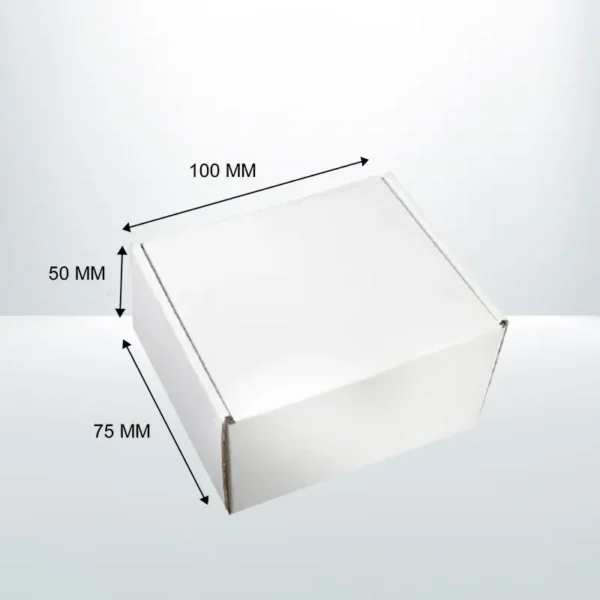 100Pcs 100 x 75 x 50mm White Mailing Box Die Cut Self Lock