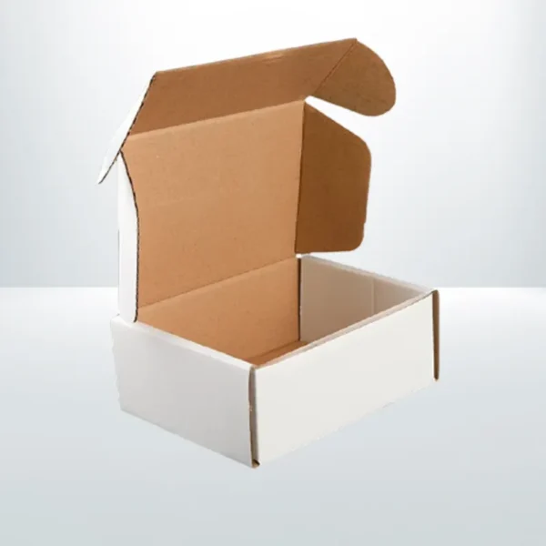 100Pcs 100 x 75 x 50mm White Mailing Box Die Cut Self Lock