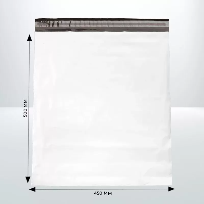 450mm x 500mm White Plastic Poly Bags Courier Shipping
