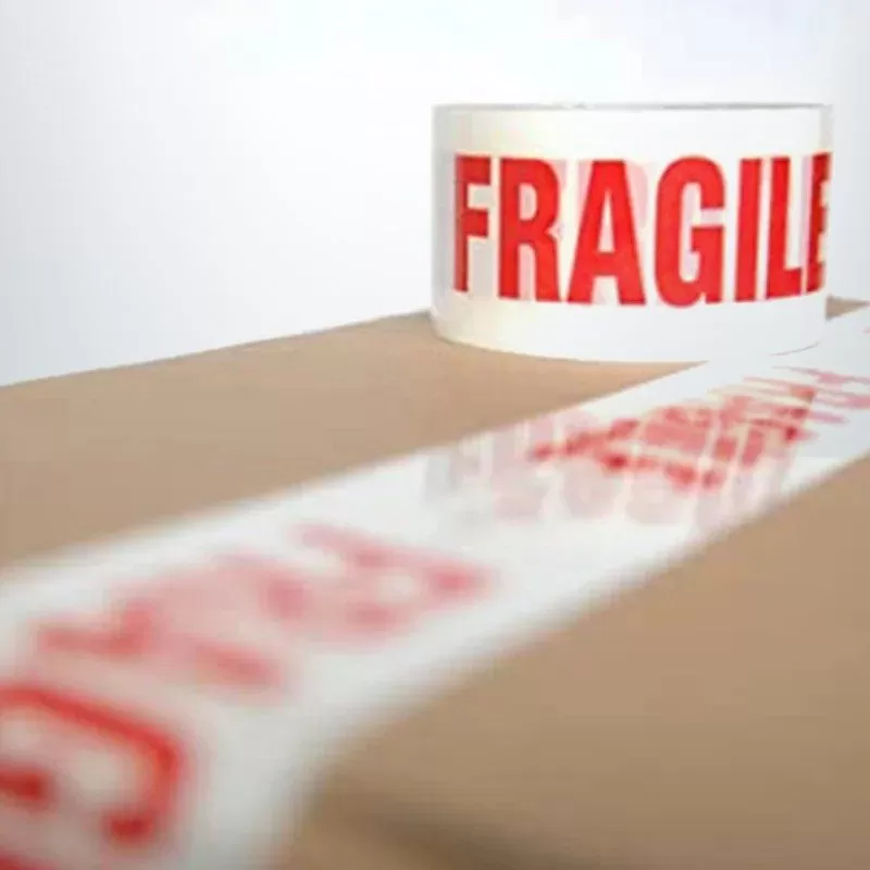 12 Rolls 48mmx75m Fragile Packaging Tapes White and Red