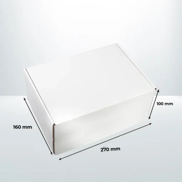 50pcs Mailing Box 270 x 160 x 100mm White Diecut