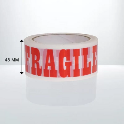 12 Rolls 48mmx75m Fragile Packaging Tapes White and Red