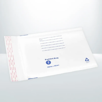 100x 360 x 485mm White Bubble Mailer Printed Padded Envelope
