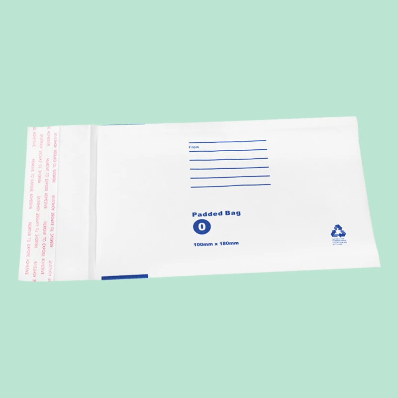 100mm x 180mm Bubble Mailer White Printed Padded Bag