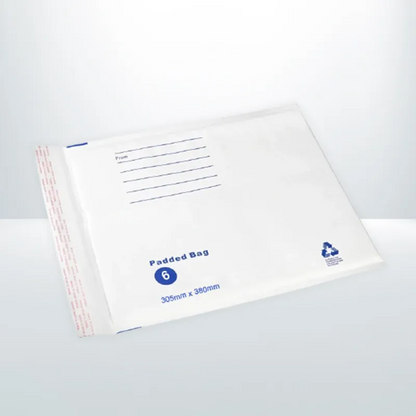 100x 305 x 380mm White Bubble Mailer Printed Padded Envelope