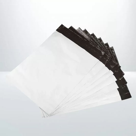 450mm x 500mm White Plastic Poly Bags Courier Shipping