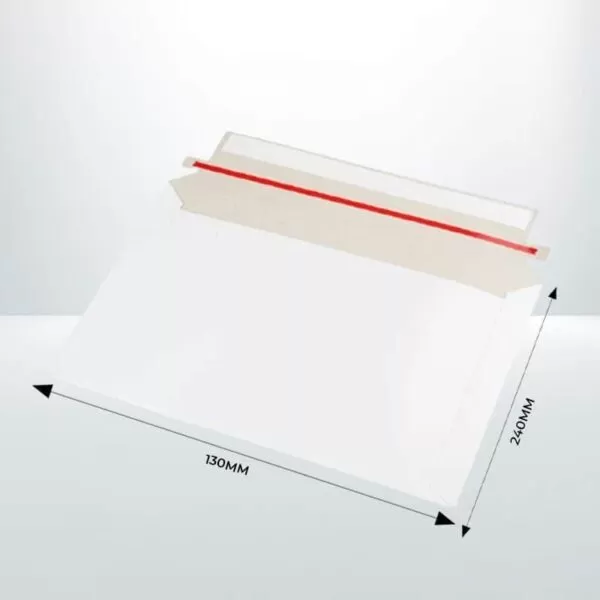 White Card Mailer Envelopes 130x240mm DLX 300 gsm